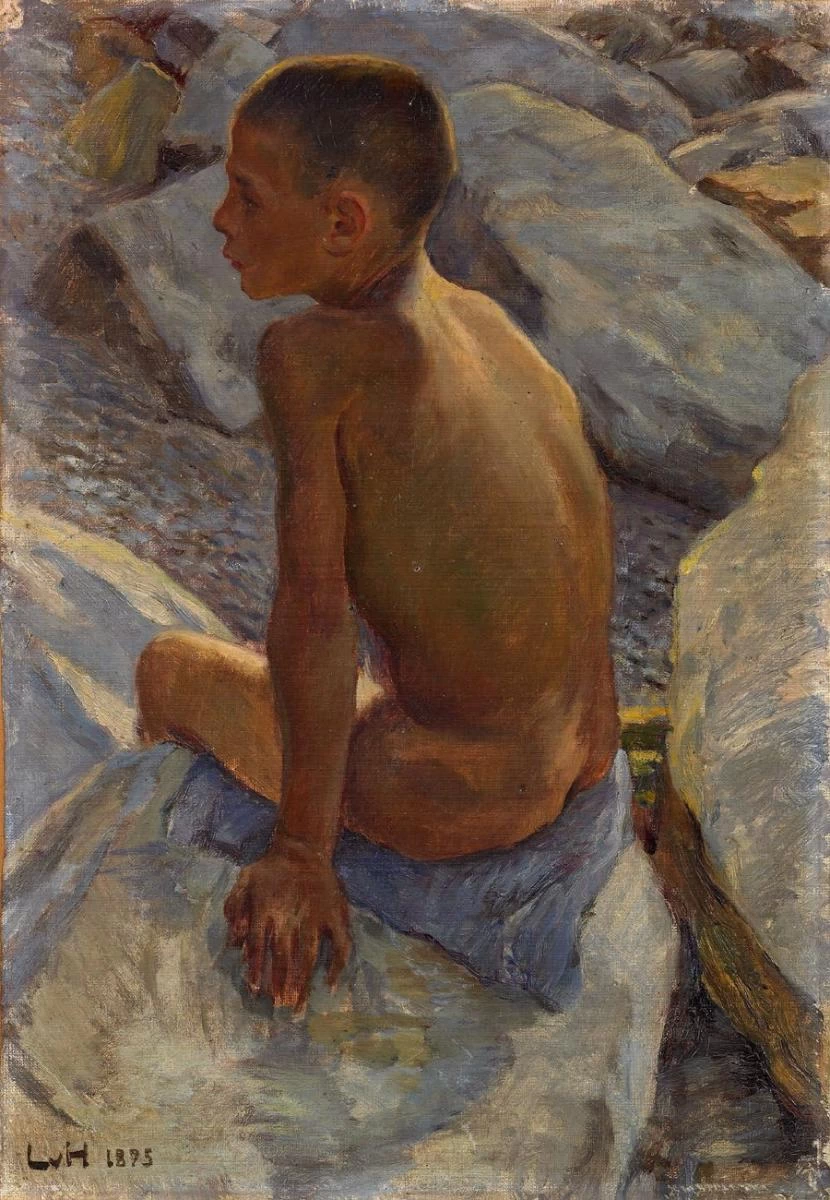 Ragazzo seduto - Nudo di schiena 1895
